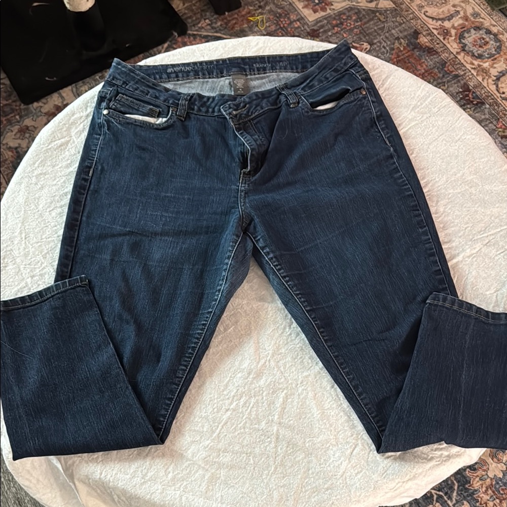 Avenue Blue Straight Leg Jeans